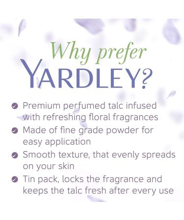 Yardley London Fresh Floral Fragrance Locked in a Fine & Silky Perfumed Talcum Powder (Yardley London English Lavender Pack of 3 250Gram) - Buy Online on SooperMarket.com