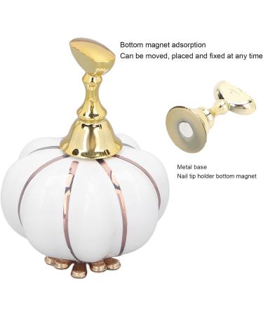 Nail Tip Stand Ceramic Pumpkin Shaped Nail Display Stand Nail Practice Stand for Home DIY and Salon Magnetic Nail Tip Holder Stand Set for Nail Beauty Salon(white) - Buy Online on SooperMarket.com