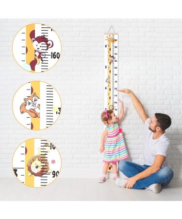 Smlper Kids Height Chart Wall Hanging Ruler - Giraffe Design | Nursery Growth Chart for Baby & Child | Wood Frame Canvas Measure 79x7.9 - Wall Decor - Buy Online on SooperMarket.com