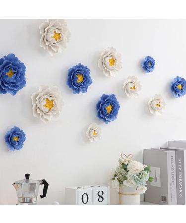 ORFOFE Wall Flower Sculpture 1Pc peony flower wall decoration home decoration Ceramic wall art Ceramic Flower Flower Wall White 7x7cm - Buy Online on SooperMarket.com