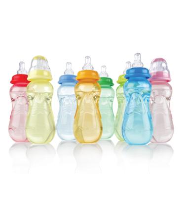 Nuby Non-Drip Standard Neck Bottles  10 Ounce  Colors May Vary  3 Count (Pack of 1) Colors May Vary 3 Count (Pack of 1)