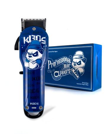 Hair Clippers for Men Professional - Cordless Barber Clippers for Hair Cutting & Grooming Rechargeable Beard Trimmer with 6 Premium Metal Guide Combs Blue Panda No.1