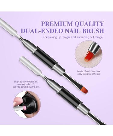 Saviland Clear Dual Nail Forms Set - 100PCS Full Cover Nail Extension Gel Molds + Dual-end Poly Gel Brush | 10 Sizes for Manicure Salon & Home DIY - Buy Online on SooperMarket.com