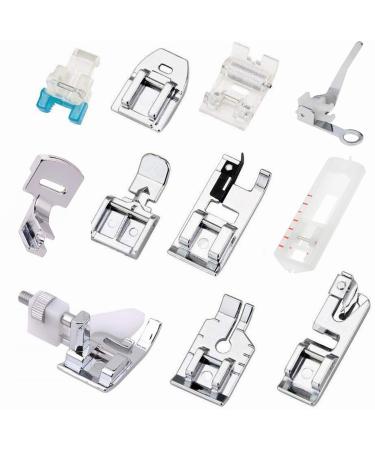 YEQIN 11 Pcs Sewing Machine Presser Feet Set for Low Shank Snap-On Sewing Machine Singer, Brother, Janome, Babylock, Kenmore, Euro-Pro, White, Juki, New Home Sewing Machines