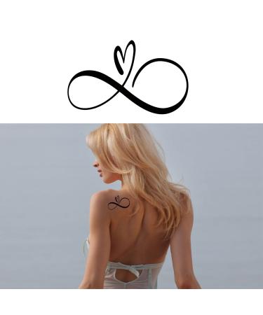 Dopetattoo 6 Sheets Temporary Fake Tattoos For Men Adults Love Heart Infinity Sign Temporary Fake Tattoo For Women Neck Arm Chest For Woman