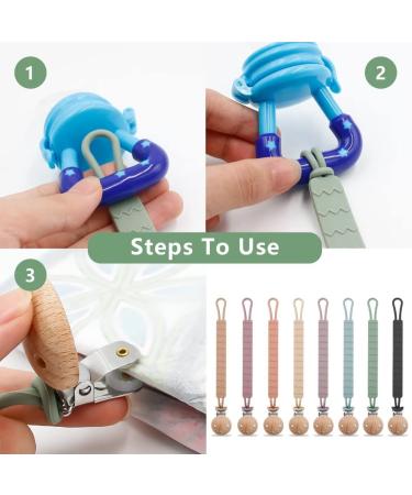 Buy Silicone Pacifier Chain 2-Pack for Boys & Girls | Durable & Flexible Clips in Purple & Pink - Buy Online on SooperMarket.com