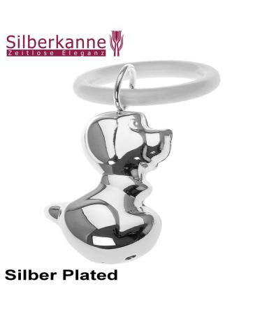 Premium Silver Jug Children's Rattles with Bite Ring - 7cm Noble Silver-Plated Gift Packaging - Buy Online on SooperMarket.com
