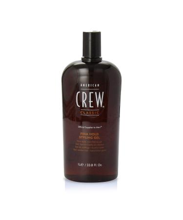 Men's Hair Gel by American Crew, Firm Hold, Non-Flaking Styling Gel, 33.8 Fl Oz 33.8 Fl Oz (Pack of 1) Without Pump