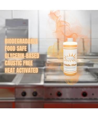 Biodegradable Griddle & Flat Top Grill Cleaner - 32 oz Easy Pour Fast Acting Food Safe Glycerin-Based Heat Activated Grease Remover - Buy Online on SooperMarket.com