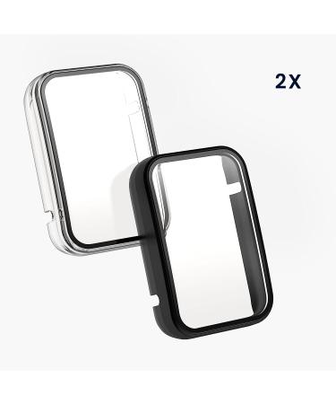kwmobile Cover Comaptible with Xiaomi Mi Band 7 Pro (Set of 2) -Tempered Glass with Plastic Frame - Black/Transparent black / transparent - Buy Online on SooperMarket.com