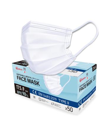 Iris ohyama set of 40 surgical disposable masks size L 3 layers BFE 98% individually packaged elastic anti -irritation - medical disposable mask PN - black white / 50 -series set piece