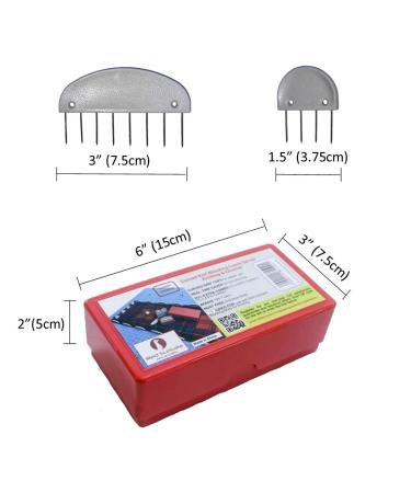 Red Suricata Curved Knit Blocking Combs Set - 25 Edge Blockers for Knitting & Crochet Projects with 100 T pins - Use with Blocking Mats - Patent Pending - Buy Online on SooperMarket.com