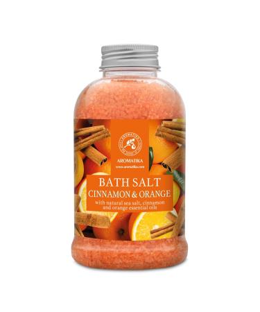 Bath Salt Cinnamon-Orange 21.16 Oz (600g) - Bath Salt with Orange & Cinnamon Essential Oil - Natural Bath Salt - Aromatherapy - Relaxing - Body Care - Beauty - Bath Soak