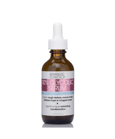 Advanced Clinicals 10% Glycolic Serum - Exfoliating Skin Treatment (1.75 fl oz) - Buy Online on SooperMarket.com