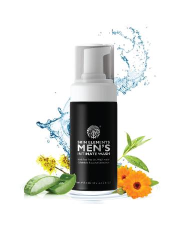 Skin Elements Intimate Wash for Men with Tea Tree Oil | pH Balanced Foaming Hygiene Wash | Prevents Itching Irritation & Bad Odor | 4.05 fl. oz. Smooth 4.05 Fl Oz (Pack of 1)
