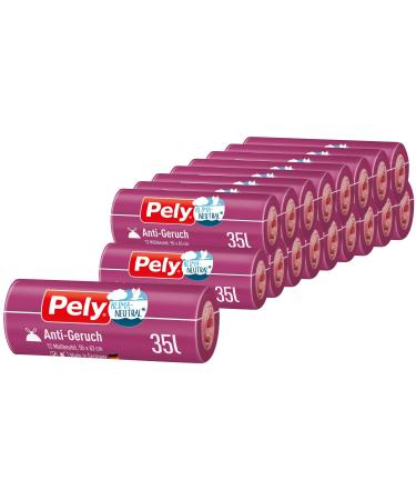 Pely drawstring garbage bag anti-odor 35 liters - climate neutralized through compensation value pack 17 x 12 pieces
