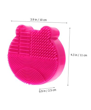 NOLITOY 2-in-1 Makeup Brush Holder & Scrubber - Silicone Cleaner Pad for Brushes - Portable Storage Rack - 11x10cm Rosy - International Shipping Available - Buy Online on SooperMarket.com