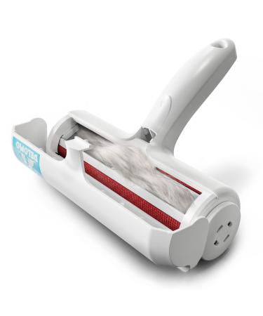 DELOMO Pet Hair Remover Roller - Dog & Cat Fur Remover with Self-Cleaning Base - Efficient Animal Hair Removal Tool - Perfect for Furniture, Couch, Carpet, Car Seat 1a White