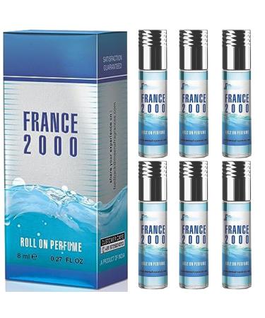 BlueQueen Natural Attar Cologne Roll On Perfume Fragrance For Women and Men | Alcohol Free Long Lasting | With Aquatic Citrus Floral Musky Scent - 8Ml - Pack of 6