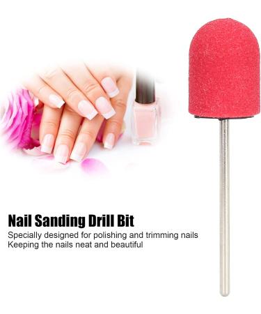 Nail Sanding Drill Bit 0.5 X 0.7in Easy To Store High Strength Nail Polishing Sanding Head Fine Sandpaper with Shaft for Grinding(Big red) - Buy Online on SooperMarket.com