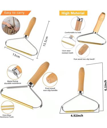 Pet Hair Remover & Lint Cleaner Pro - 2 Pack | Carpet Rake, Fabric Shaver | Dog & Cat Hair Removal Tool | Natural Wood Color - Buy Online on SooperMarket.com