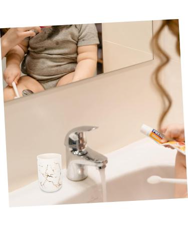 Warmhm 4 Cups Worktop Organizer - Versatile Bathroom Glass Holder & Ceramic Brush Stand - Portable Set of 4 (11x7.7x7.7cm) - Buy Online on SooperMarket.com