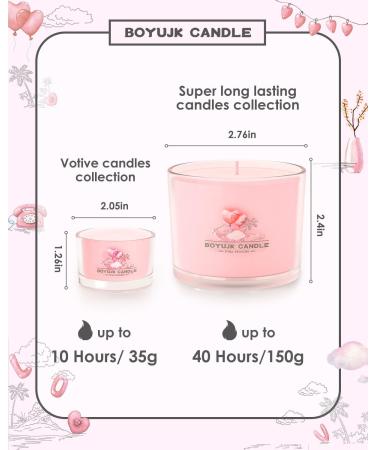 Fragrance Candles Gift Set for Women & Men - 3 Anxiety Relief Glass Candles | Christmas Gifts - Pink Season Collection 450g - Buy Online on SooperMarket.com