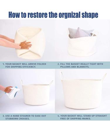Casaphoria Large Baby Diaper Caddy Organizer - Nursery Storage Bin for Boys & Girls | Car Organizer - Cotton Rope Basket Portable Bag | Baby Shower Gift (White/Yellow 15.5 x10 x7) - Buy Online on SooperMarket.com