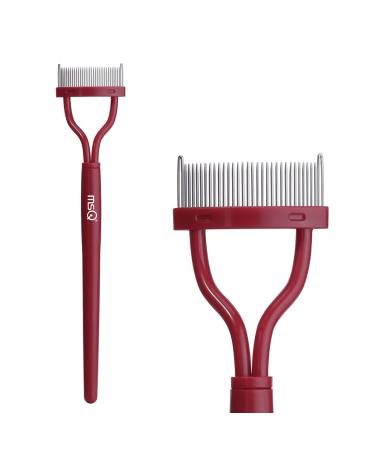 Eyelash Comb Eyebrow Brush MSQ Eyelash Separator Mascara Applicator Eyelash Definer With Comb Cover Arc Designed Cosmetic Brushes Tool (Red 1PCS)