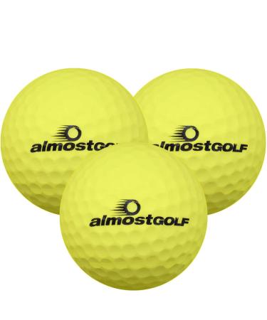 Almost Golf Limited Flight Golf Balls (3 Ball Pack) -Yellow - from in The Hole Golf