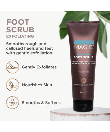 Argan Magic Exfoliating Foot Scrub - Smooths Rough Calloused Feet & Heels with Argan Oil & Pumice | Paraben Free | 8 oz - Buy Online on SooperMarket.com