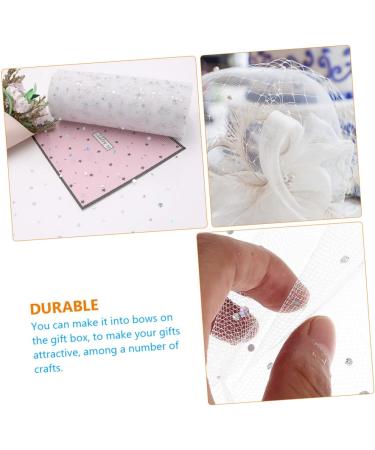 KALLORY 4 Rolls Mesh Roll Decor Gauze Tutu Fabric Tulle Spool Diy Clothes Supply Rhinestones Cloth Cap - Buy Online on SooperMarket.com