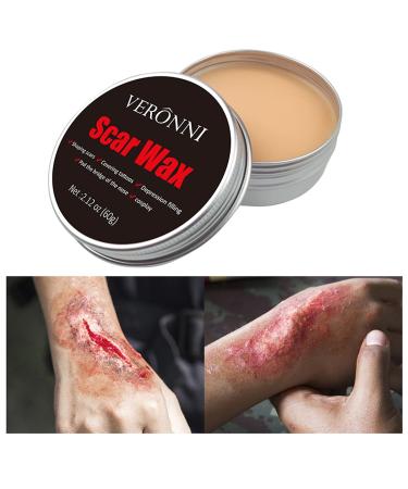 VERONNI 6PCS SFX Makeup Kit - Halloween Face Body Paint Oil with Special Effects Wound Scar Wax, Fake Scab Blood, Brushes, Sponge - Buy Online on SooperMarket.com