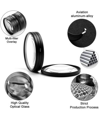 82mm Close-up Filter Kit 4 Pieces (+1 +2 +4 +10) Macro Lens Set for Canon Nikon Sony DSLR Camera with Pouch and Lens Cap - Buy Online on SooperMarket.com