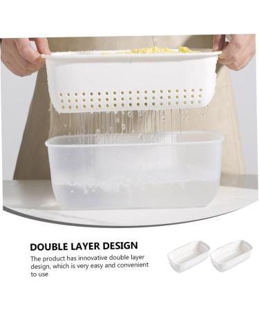 Zerodeko 2pcs Double Layer Drainer Basket Filter Basket Color Contrast - Buy Online on SooperMarket.com