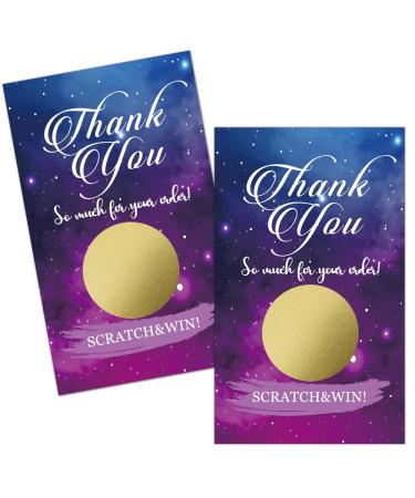 Hafhue 50 Pack Thank You Blank Gift Certificate Scratch Off Cards for Small Business Spa Gold