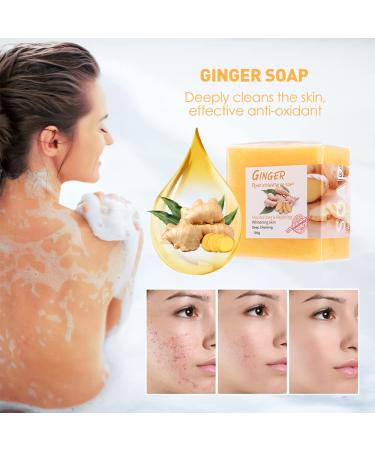 Buy Vegan Ginger Bar Soap - Lymphatic Detox Natural & Organic Soap Gift Set with Soap Savers for Men Women & Kids | International Shipping Available - Buy Online on SooperMarket.com