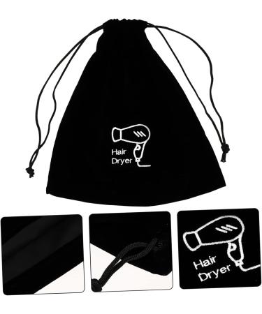 FOYTOKI 4 Pcs Hair Dryer Storage Bag Accessories Blower Tool Drawstring Bag Roller Cosmetic Flannel Black - Buy Online on SooperMarket.com