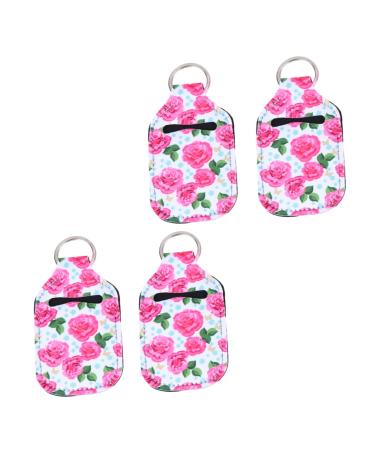 PLAFOPE Mini Spray Bottle 4pcs Keychain Bottle Cover Travel Spray Bottle Chapstick Holster Bottle Protector Holder Neoprene Travel Hand Soap 10x6cm As Shown