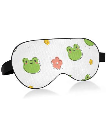 Haskirky Light Blocking Eye Mask Breathable and Adjustable Adult Men and Women Travel on Business Trips Yoga Meditation Light Smooth Comfortable Eye Mask Office Deep Sleep Goodies Frog