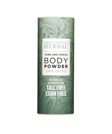 Fragrance Free Body Powder  Scent Free Powder  Unscented Talc Free Talcum Powder  After Waxing  Sugaring  Foot Powder  Unscented Dry Shampoo  Domestic Clay Powder and Arrowroot  Made in USA  Ora s Unscented Body Powder
