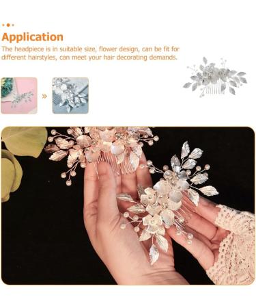 Rose Pink Pearl Hairpin Wedding Hairpin Bridal Hair Clips Accessories Everyday Headwear Thin Women Floral Hairpin For Wedding Bride Bridesmaid Party - Buy Online on SooperMarket.com