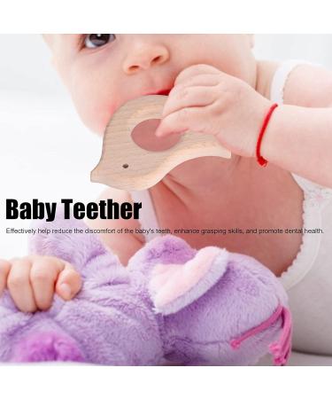 Beech Wooden Bird Teething Toys Set for Natural Pain Relief - 5 Pcs DIY Baby Teether Handiwork Accessory - Buy Online on SooperMarket.com