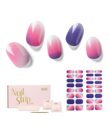 NAILOG Semi Cured Gel Nail Strips 34 pcs Salon-Quality Gel Nail Stickers Long Lasting Nail Wraps for Women with Soft Gel Finish at Dust