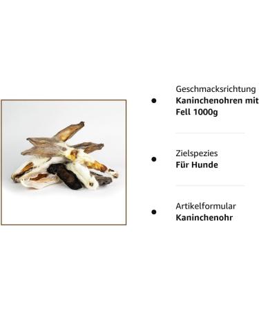 Premium Rabbit Ears Chew Snack for Dogs - 1000g | 100% German Made | Odorless Bag - PrideDogs - Buy Online on SooperMarket.com