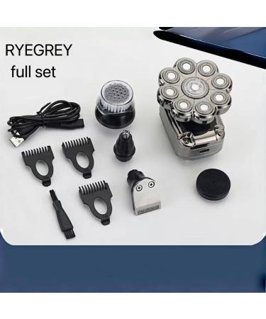 Shop Upgraded 9D Electric Head Shaver for Bald Men - 5 in 1 USB Rechargeable Razor with Rotary Blades Clippers Nose Trimmer & Facial Brush - Buy Online on SooperMarket.com