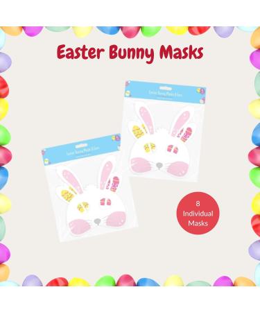 Easter Hamper for Kids - Haribo Hunt Hamper and Easter Bunny Masks 8 Pieces - 20x Haribo Eggs Galore Easter Sweets Baskets and Activities - Easter Egg Hunt Accessories Easter Gift for Kids - Buy Online on SooperMarket.com