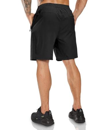 Haimont Men's Running Shorts 7 - Quick Dry Lightweight Athletic Shorts with Zipper Pockets - Black - Size Medium - Buy Online on SooperMarket.com