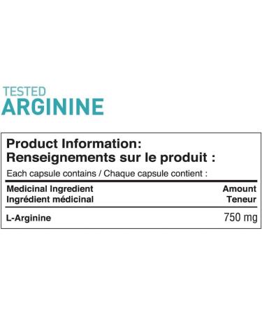 Tested Nutrition Tested Arginine Capsules | 750 mg L-Arginine Capsules for Protein Synthesis Nitric Oxide Production Endurance & Performance | 60 Servings (240 Vegetarian Capsules) - Buy Online on SooperMarket.com