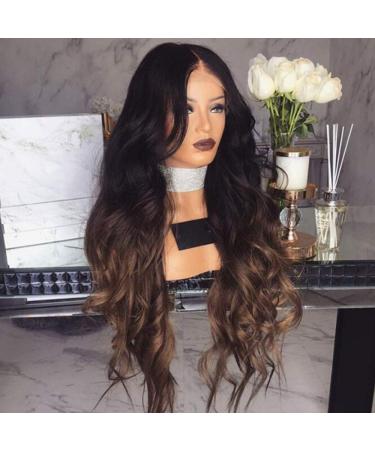 Buy Women's Long Curly Wigs - Ombre Dark Roots Heat Resistant Synthetic Hair - Buy Online on SooperMarket.com